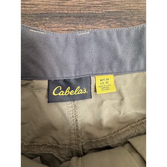 Cabela's Classic Fit Convertible Hiking Pants Nylon Tan Cargo Belted Sz 34x32 - Picture 4 of 9